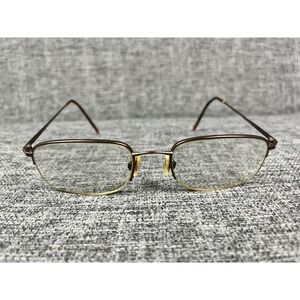 Marchon Flexon 606 Coffee Brown Memory Metal Rectangular Eyeglasses 52-19-140